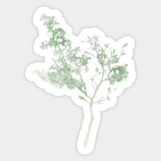 Green Watercolour Tree Sticker